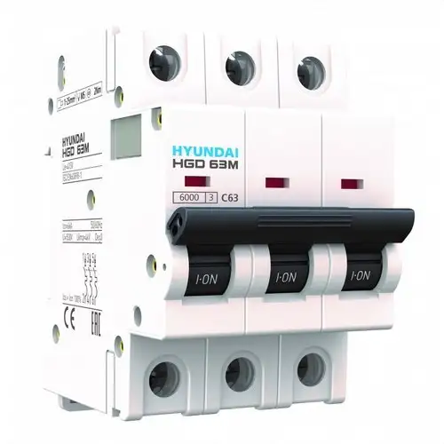 STD 2P 16A Circuit Breaker Curve C 6kA with reference HGD63-M2P016C from the brand HYUNDAI
