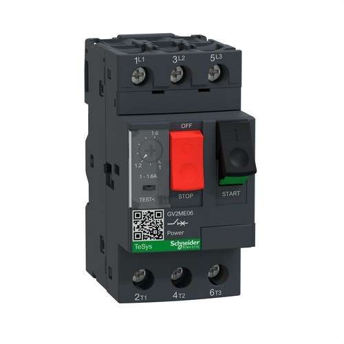 Magnetothermal Circuit Breaker 1-1.6A with reference GV2ME06 from the brand SCHNEIDER ELECTRIC