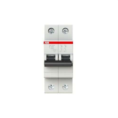 SH202-C63 Circuit Breaker 2P 63A Curve C 6kA with reference 2CDS212001R0634 from the brand ABB