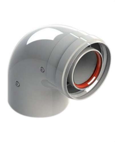 Chimney Elbow Diameter 60/100mm 90º Male-Female White Aluminium with reference 610-90MHP1 from the brand FIG