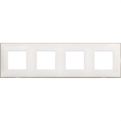 Satin White Decorative Frame for 2x4 Modules Classia with reference R4802M4WS from the brand BTICINO