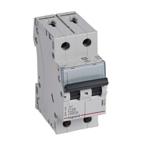 TX3 Circuit Breaker 2P 25A Curve C Curve C 6kA with reference 403608 from the brand LEGRAND
