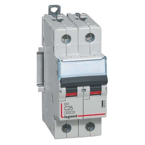 DX3 2P 25A Curve C 6/10kA Circuit Breaker with reference 407802 from the brand LEGRAND