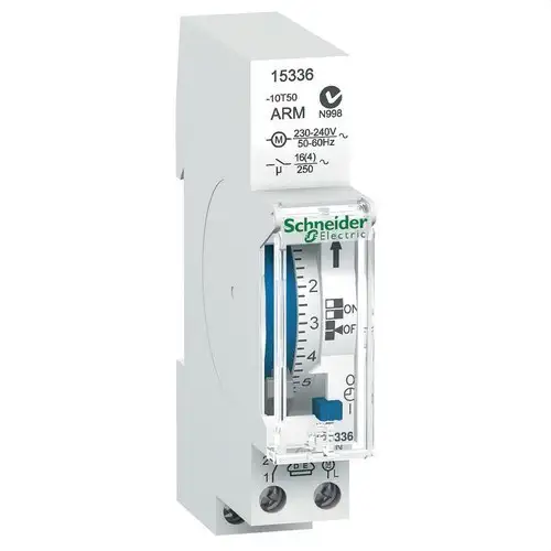 Analogue Daily Time Switch Acti9 IH 1 Module CRM 1 Channel 16A with reference 15336 from the brand SCHNEIDER ELECTRIC