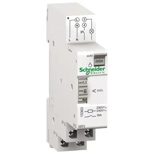 Automatic Timer Switch Acti9 MIN 1 Module 1 Channel 1 to 7 Minutes with reference 15363 from the brand SCHNEIDER ELECTRIC