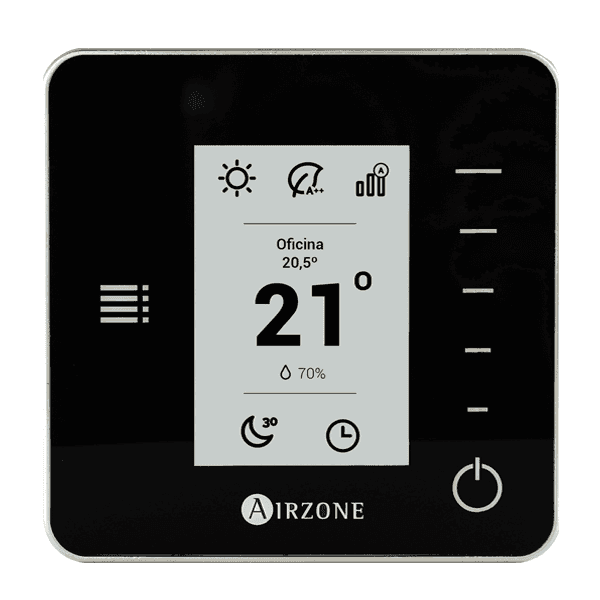 Airzone THINK black monochrome radio thermostat with reference AZCE6THINKRN from the brand AIRZONE