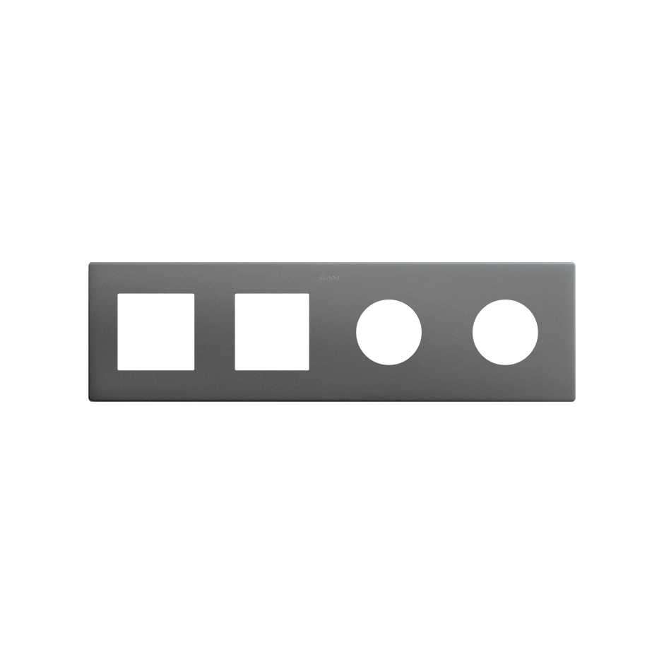 2-Gang 2-Module Minimalist Frame for Schuko Socket Base CLEAN Titanium Simon 270 with reference 27190640-096 from the brand SIMON