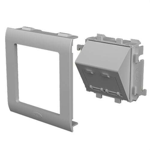 Inclined Plate 2 RJ45 Aluminum Color 80mm U24X with reference 93754-03 from the brand UNEX