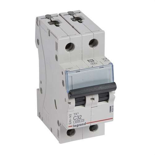 TX3 Circuit Breaker 2P 32A Curve C 6kA with reference 403609 from the brand LEGRAND