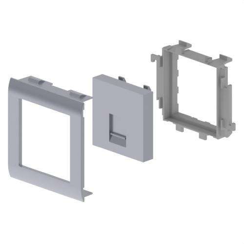 Flat Plate 1 RJ45 Aluminium Colour 65mm U24X with reference 93749-03 from the brand UNEX