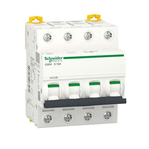 iC60H 4P 16A Circuit Breaker Curve D 1000A with reference A9F85416 from the brand SCHNEIDER ELECTRIC