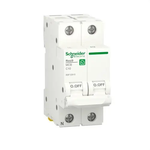 RESI9 Circuit Breaker 1P+N 10A Curve C 230V Curve C 6kA with reference R9F12610 from the brand SCHNEIDER ELECTRIC