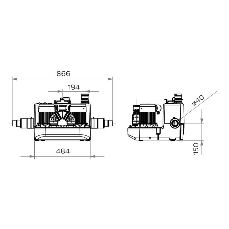SFA SANICOM 2 Evacuation Pump for Collective Use with reference 04COM2M from the brand SFA SANITRIT