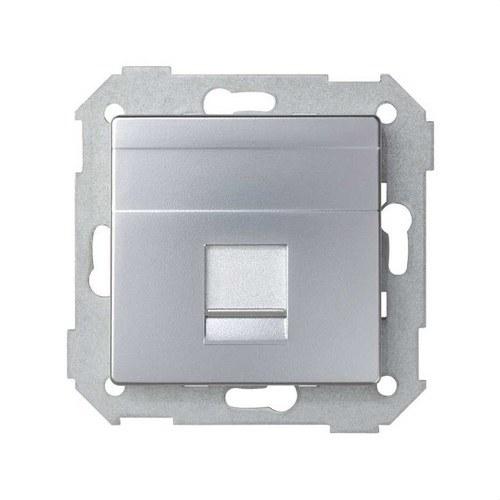 Flat voice and data plate with dust cover for 1 RJ45 AMP® connector aluminium Simon 82 with reference 82005-33 from the brand SIMON