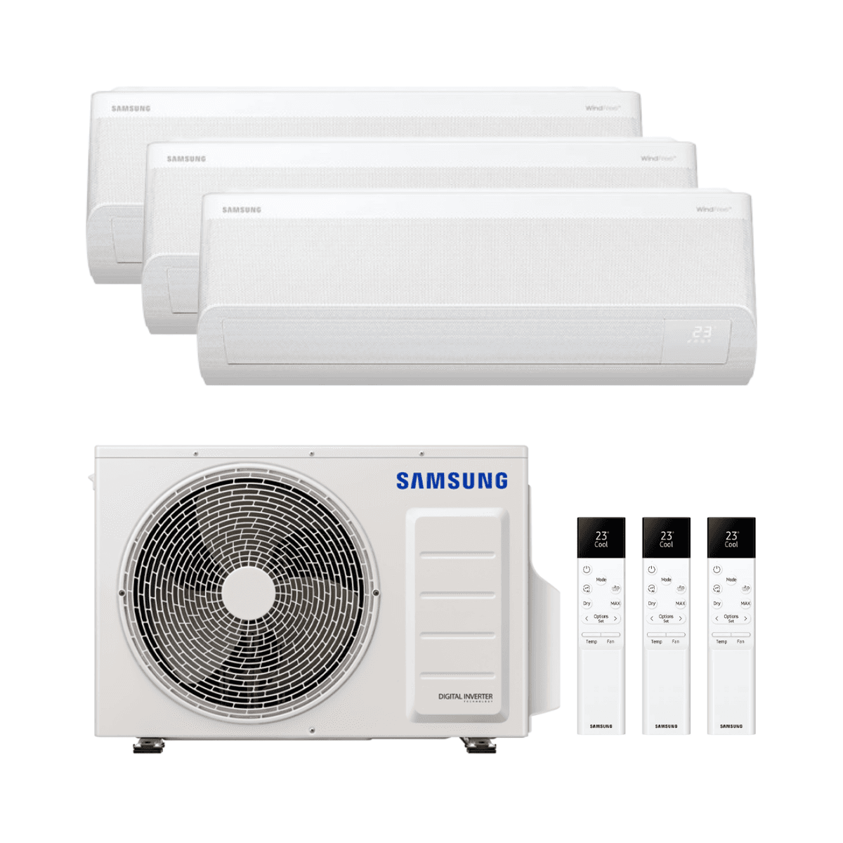 Air Conditioner 3x1 with WiFi Samsung WindFree Comfort S2 AJ080TXJ4KG/EU 2.5 kW (2) + 5.0 kW with reference WFC803X1090918 from the brand SAMSUNG