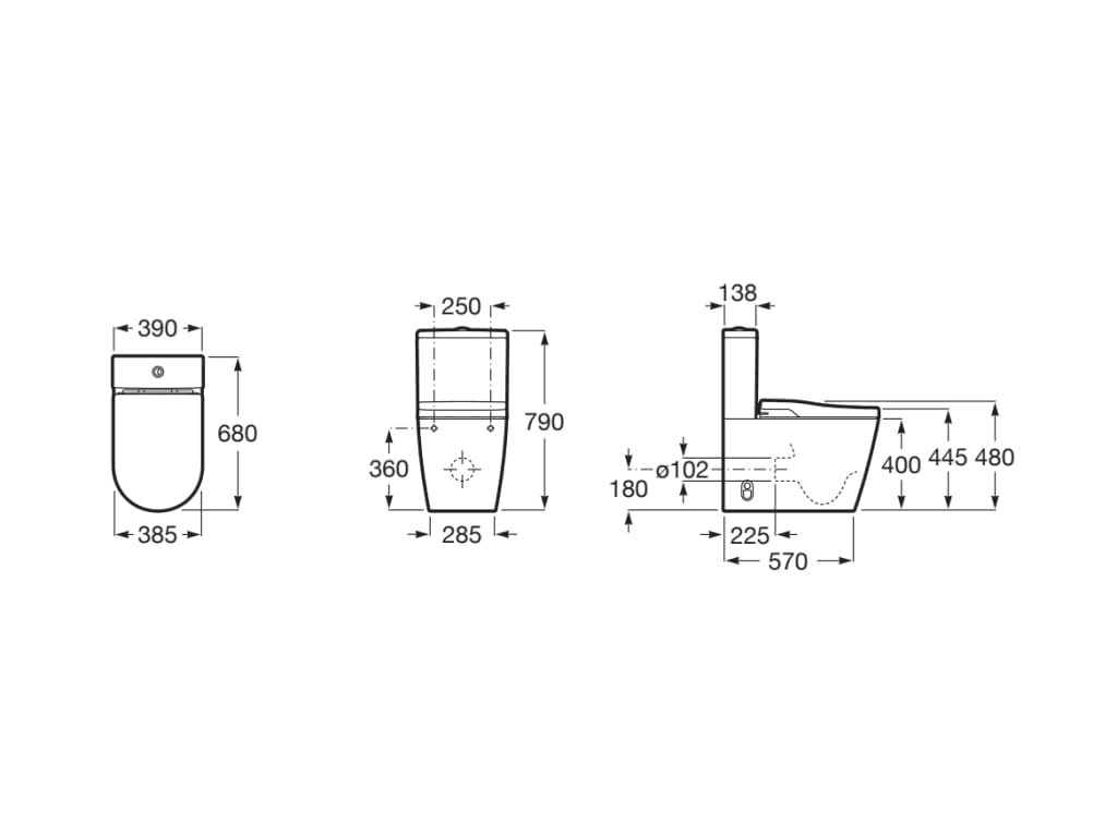 Roca Rimless In-Wash® Inspira Wall-Hung Smart Toilet with reference A80306L001 from the brand ROCA