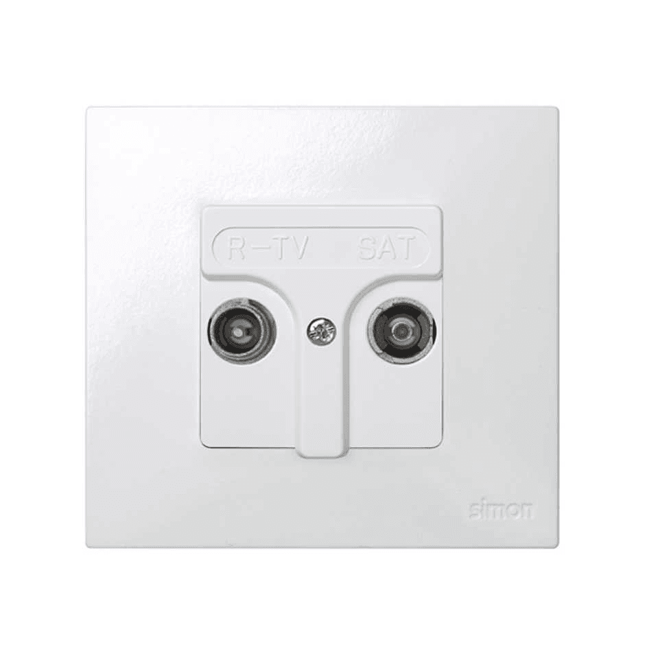 White Inductive R-TV+SAT Socket Plate Simon 27 Play with reference 27097-34 from the brand SIMON