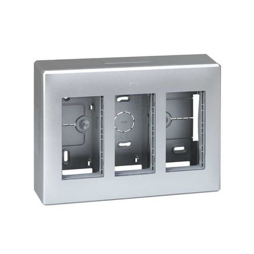 Surface wall box for 3 double elements aluminium Simon 500 Cima with reference 51000003-033 from the brand SIMON