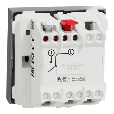 2-Module Aluminium Switch New Unica Studio with reference NU320130 from the brand SCHNEIDER ELECTRIC