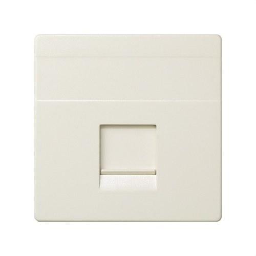 Flat voice and data plate with dust cover for 1 RJ45 AMP® connector ivory Simon 82 with reference 82005-31 from the brand SIMON